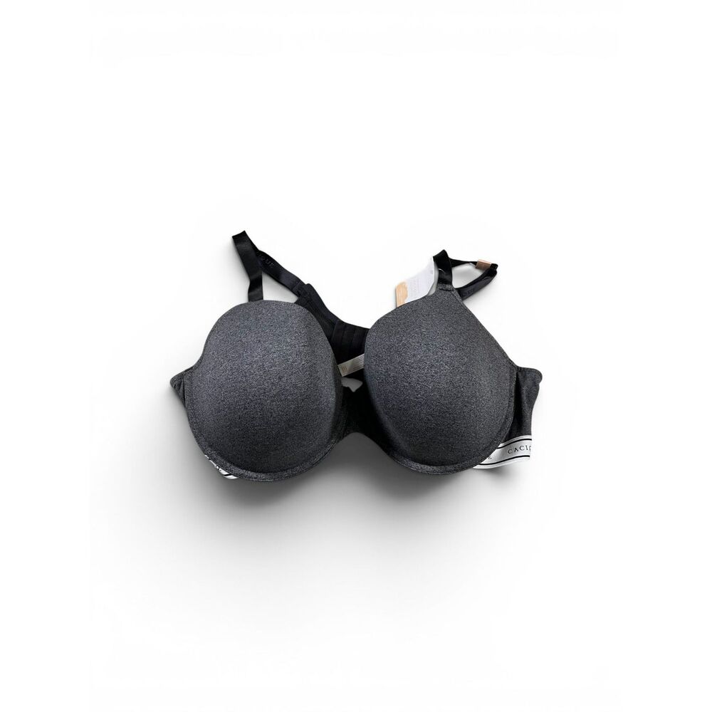 Cacique Lightly Lined T Shirt Bra 46DD Gray Cotton Blend Underwire Plus Size